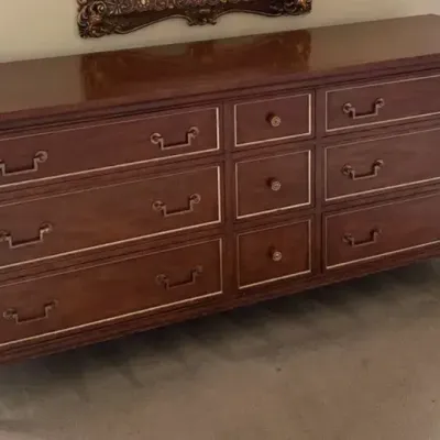 Nahon Traditional Dresser w/gold & brass tone detailing 