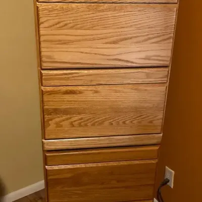 Wooden Filing Cabinet & Shredder 