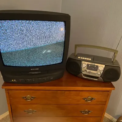 Samsung TV With Built-In VCR And A Sony Carry Stereo 