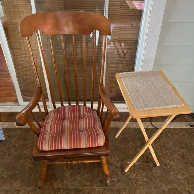Rocking Chair With TV Tray