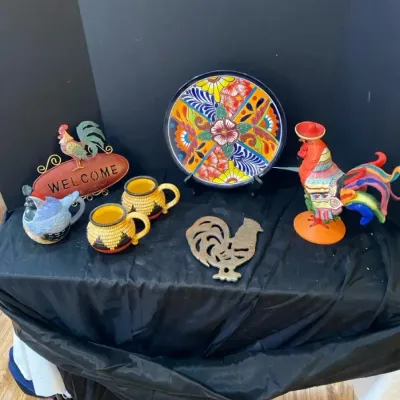 Talavera Ceramic Plate And Rooster Deco