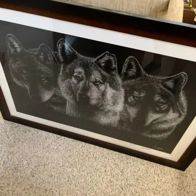 Signed, Framed, And Numbered Jussel Wolf Print