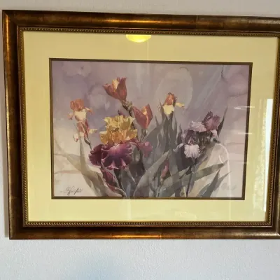 A Signed And Numbered Floral Watercolor Print By Cliff Hadfield 