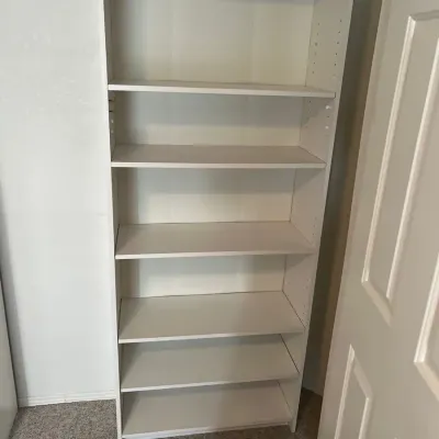 White Adjustable Shelves Bookcase 
