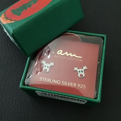I Am Limited Edition Sterling Silver 925 Reindeer Stud Earrings