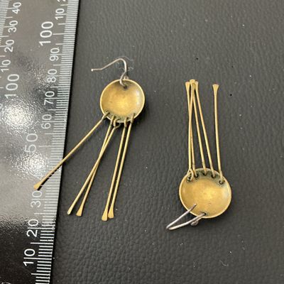 Vintage Brass Fringe Dangle Earrings