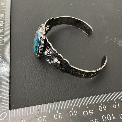 Vintage Southwestern Style Faux Turquoise Cuff Bracelet