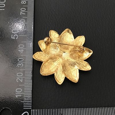 Vintage Enamel Poinsettia Christmas Brooch Pin