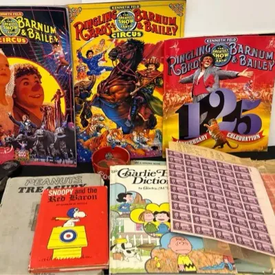 Collectors Stamps, Vintage Books and Programs