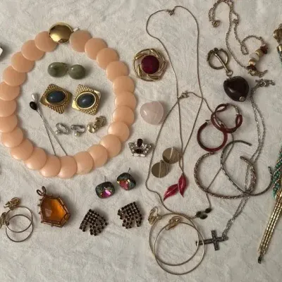 Vintage Trifari Pink Lucite Choker, 1928 Necklaces, Caravelle Watch & Much, Much More