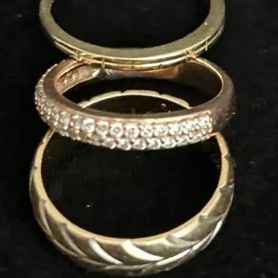 Three 14K Ladies Gold Wedding Bands