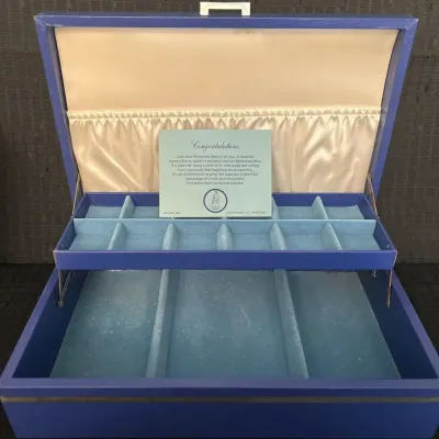 Vintage Avon Moonwind Blue Jewelry Box