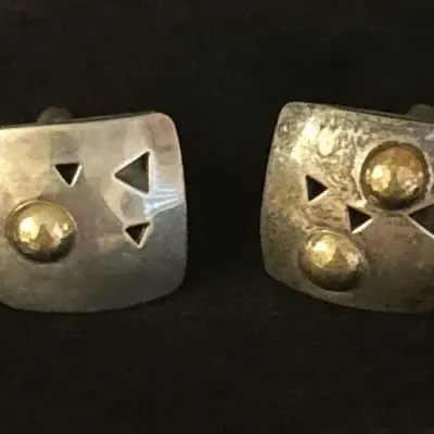 Vintage Sterling & 18K Gold Cufflinks By John Atencio