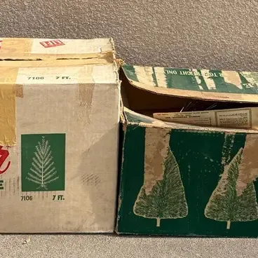 Two Vintage Christmas Trees 