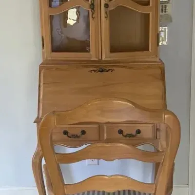 Ethan Allen Secretary with Bookcase and Chair