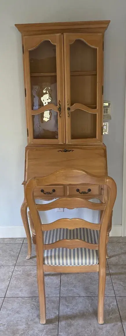 Ethan Allen Secretary with Bookcase and Chair