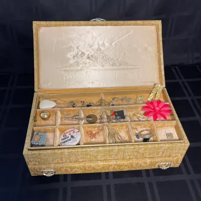 Vintage Jewelry Box With Selected Pieces Inside