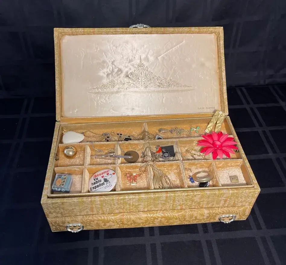 Vintage Jewelry Box With Selected Pieces Inside