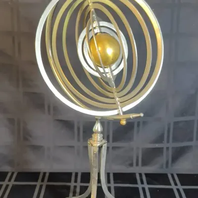 Steel And Brass Sphere Sculpture 
