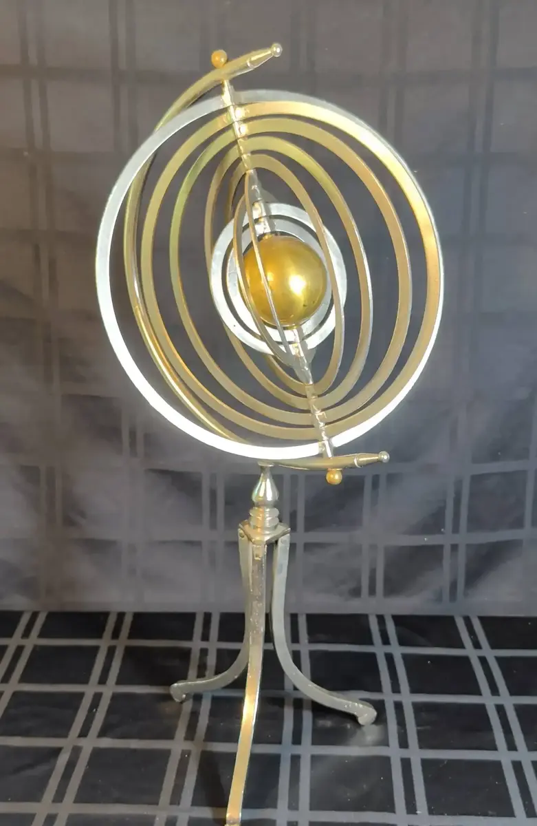 Steel And Brass Sphere Sculpture 