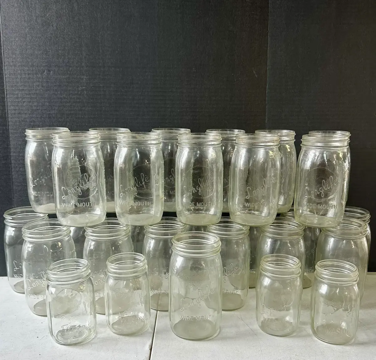 Vintage Longlife Mason Jars - Large Lot Quart and Pint Sized