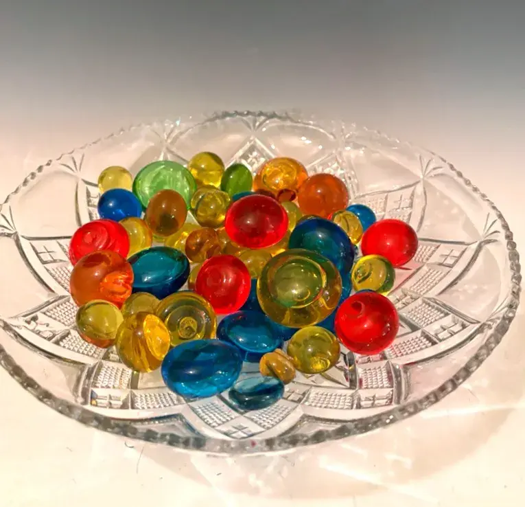 Blenko Glass Factory Small Orbs With Vintage Bowl