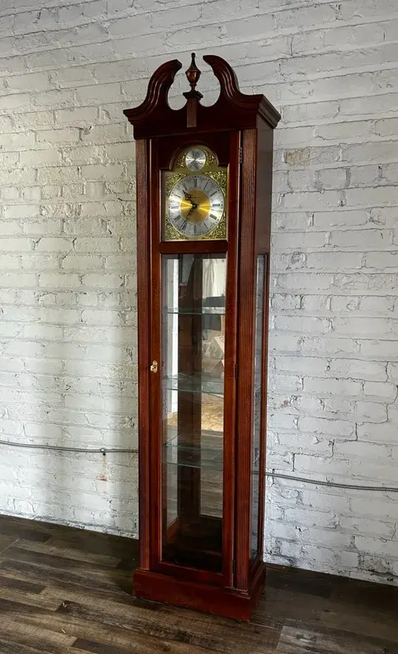 Howard Miller Grandfather Clock-Form Display Cabinet and Clock