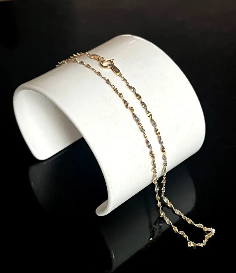 14K Two Tone Gold Spiral Anklet