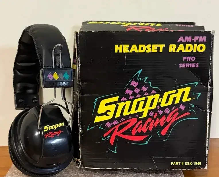 Vintage Snap-On Racing AM/FM Headset Radio, Boxed