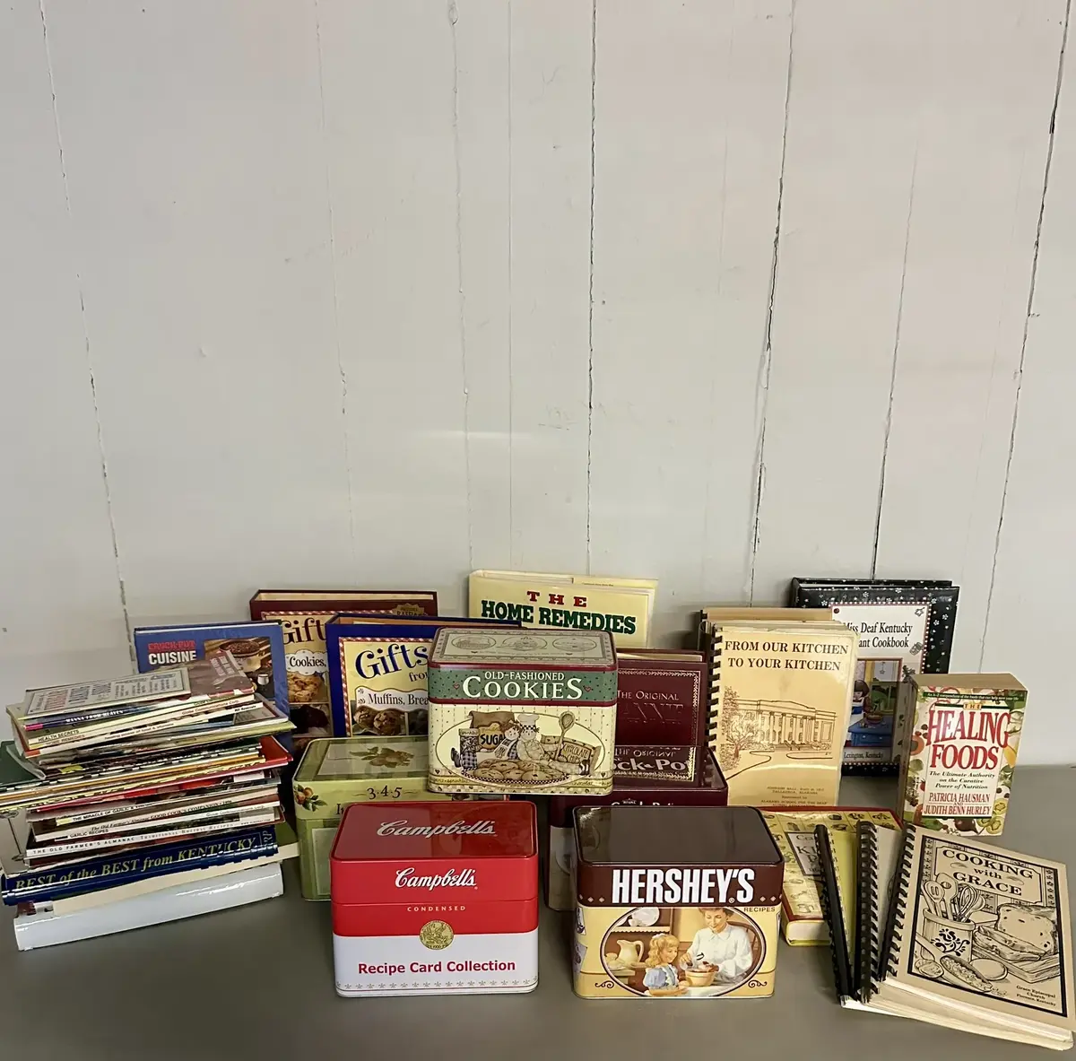 Cookbooks & Recipes w/ Tins - Large Assortment Vintage and Newer
