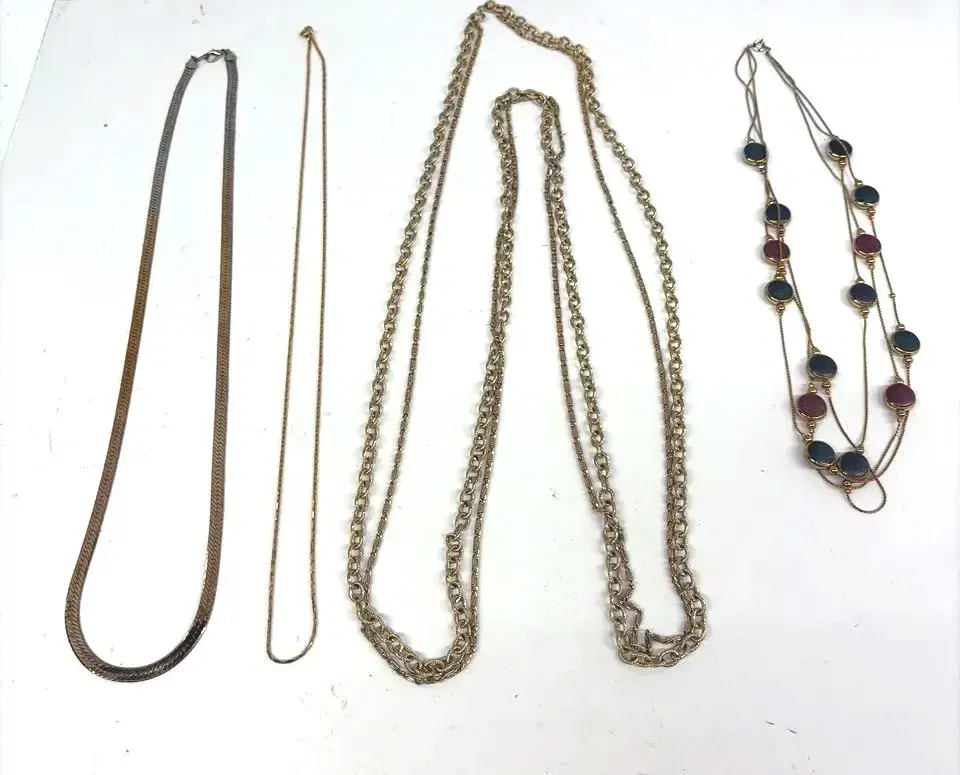 Four Goldtone Costume Jewelry Necklaces