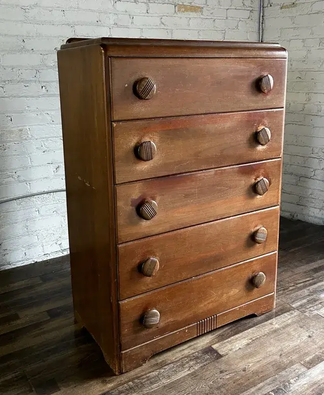 Art Deco Wood Chest of Drawers, 1930s-40s