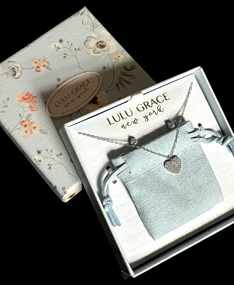LuLu Grace Sterling Silver CZ Necklace and Earrings Set