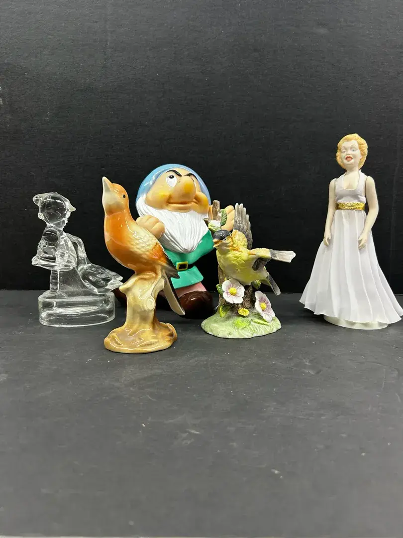 60s Rubber "Grumpy", 40s Ceramic Carnival Prize, Other Figures