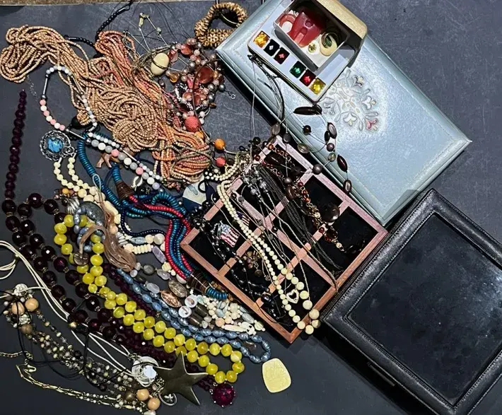 Costume Jewelry Group with Watch and Jewelry Cases