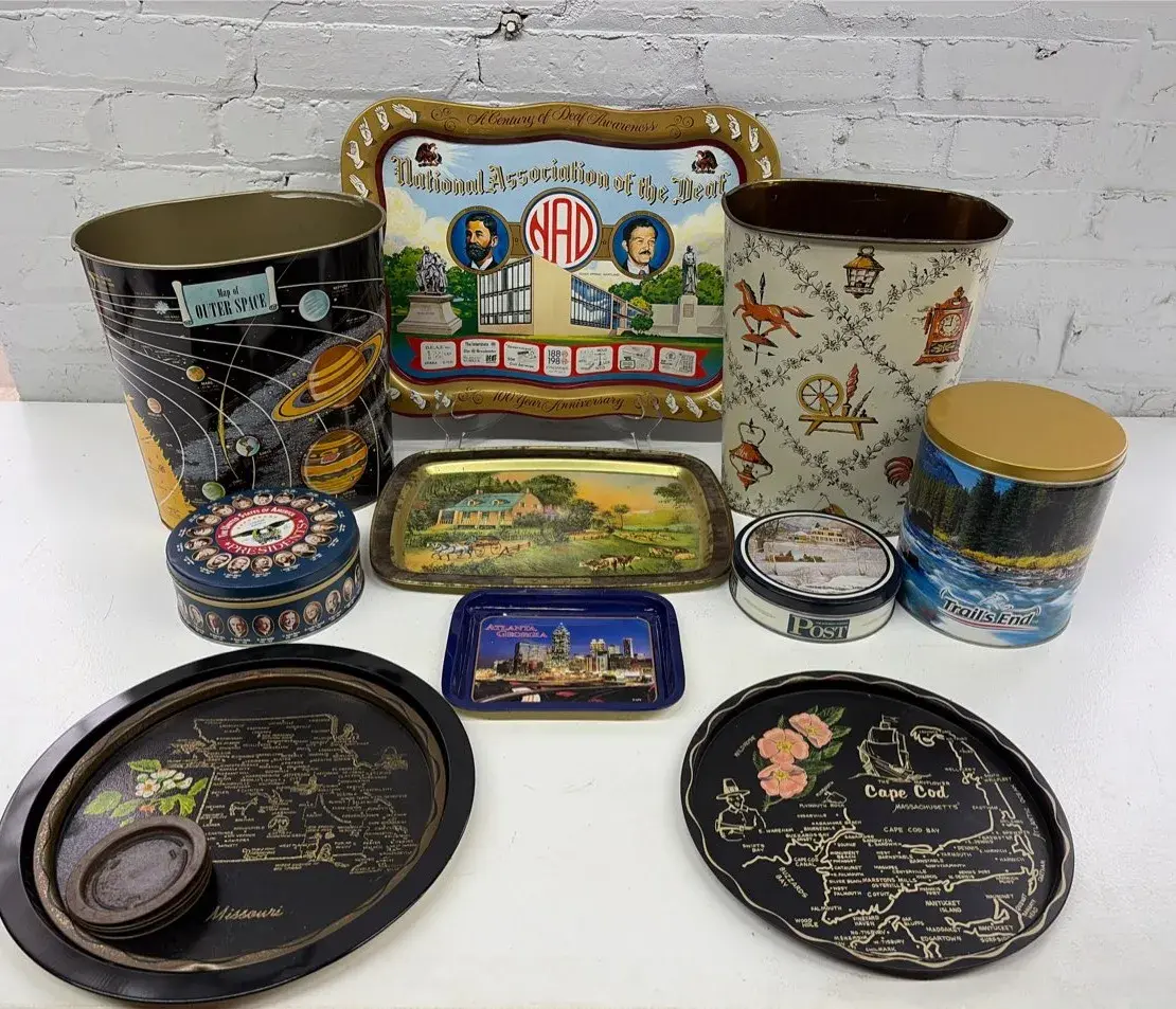 Tin Trays, Waste Baskets And Containers