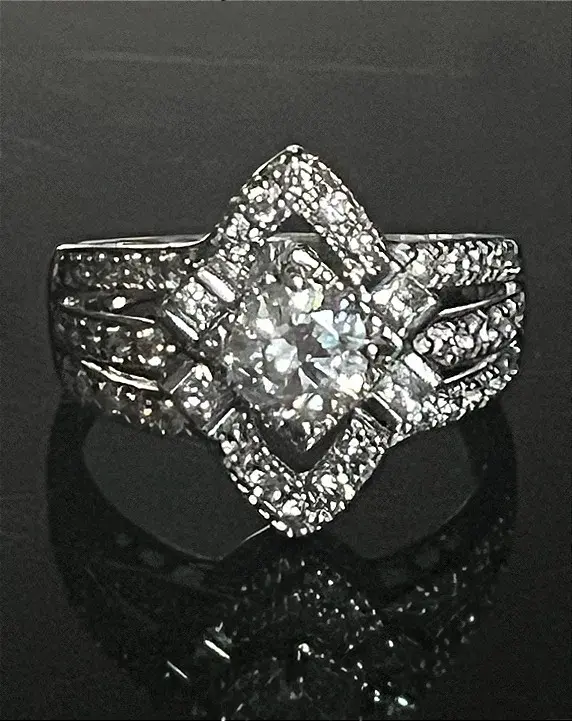 Sterling Silver .925 46 CZ Ring