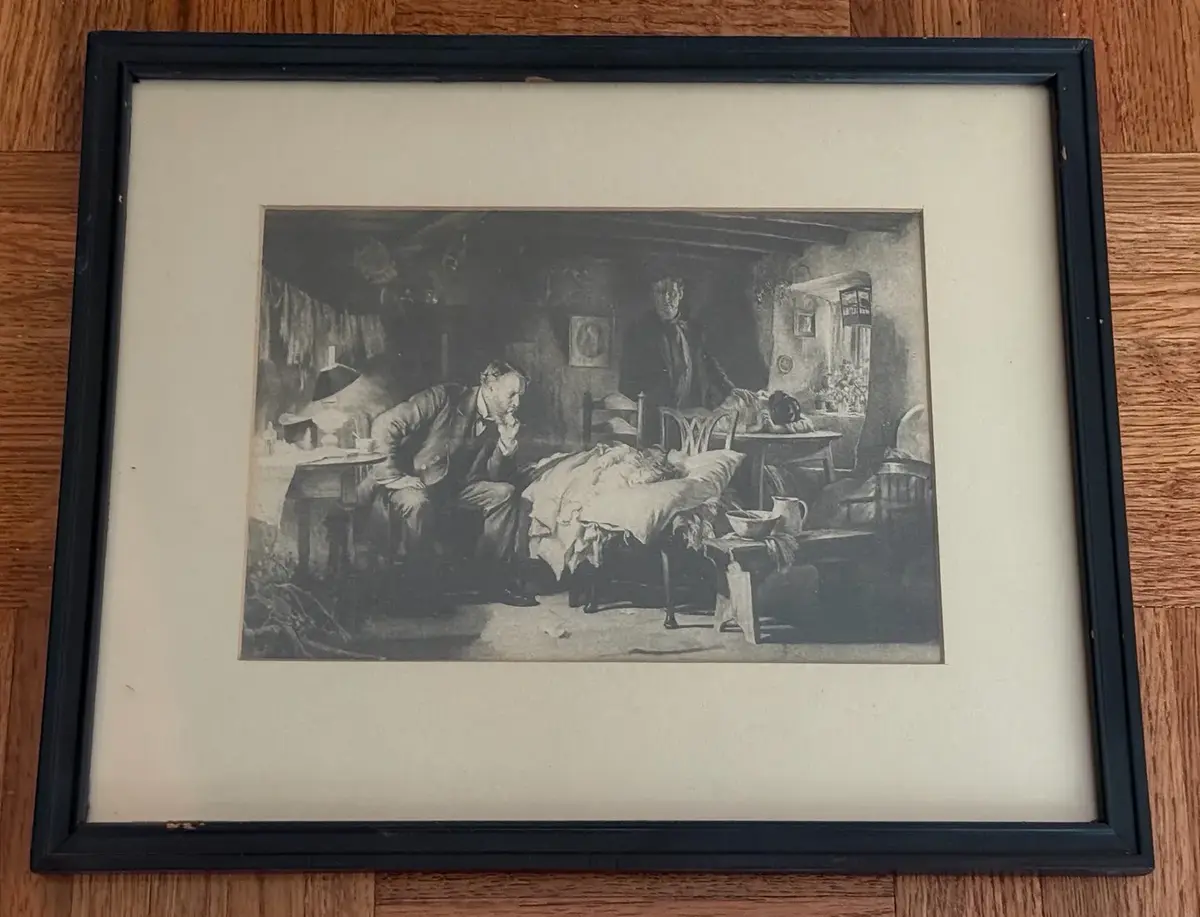 Luke Fildes 19th Century Monochromatic Art Print ‘The Doctor’