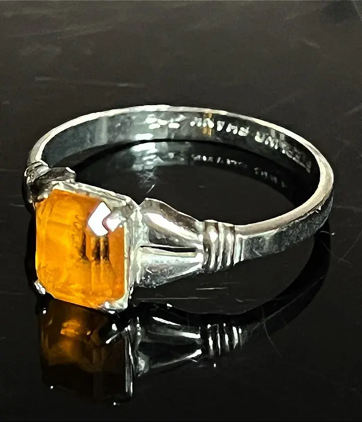 Sterling Silver Gold Stone Ring