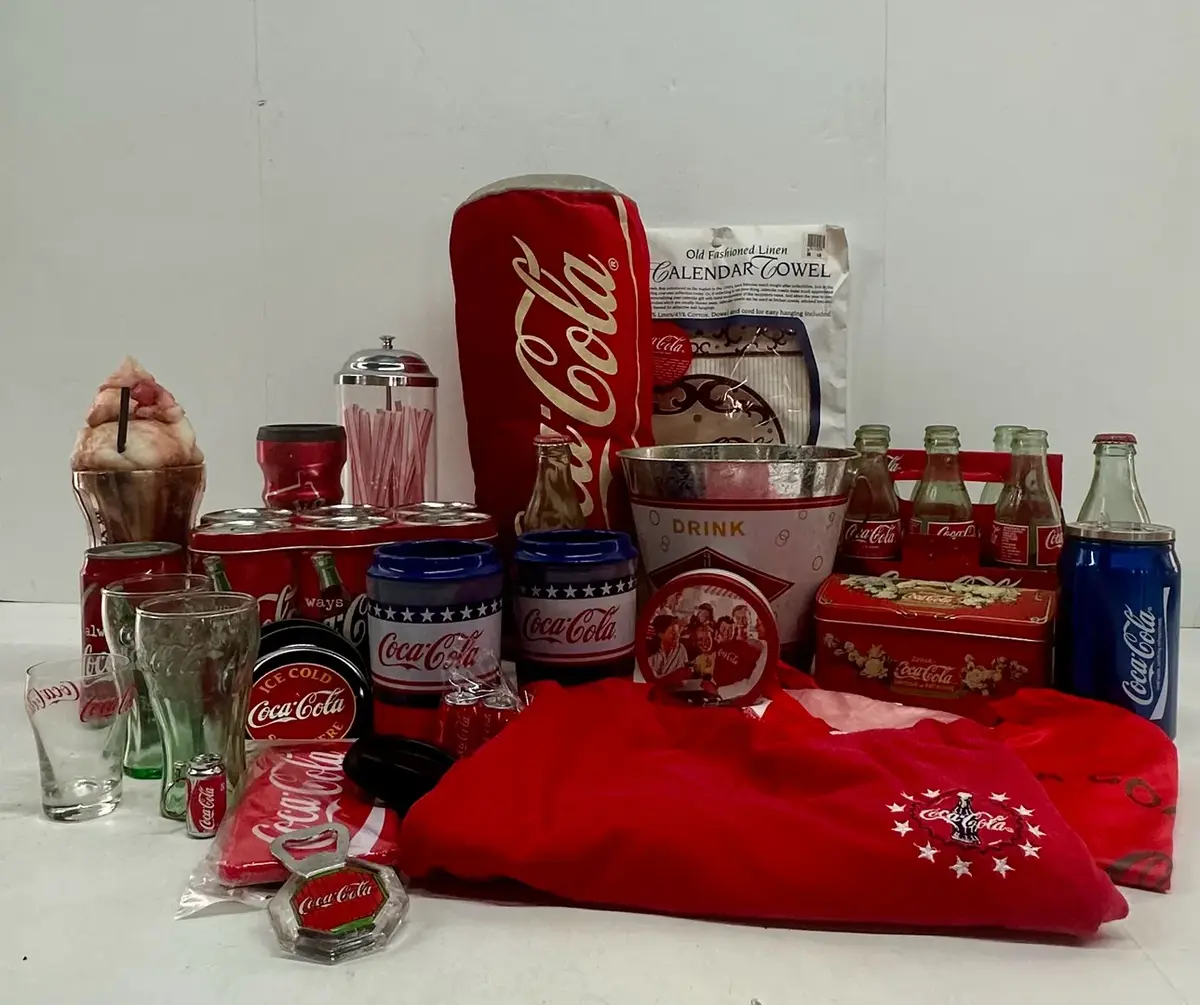 Coca-Cola Themed Collectibles w/ Apparel, Buckets, Tins, Bottles, Accessories & More