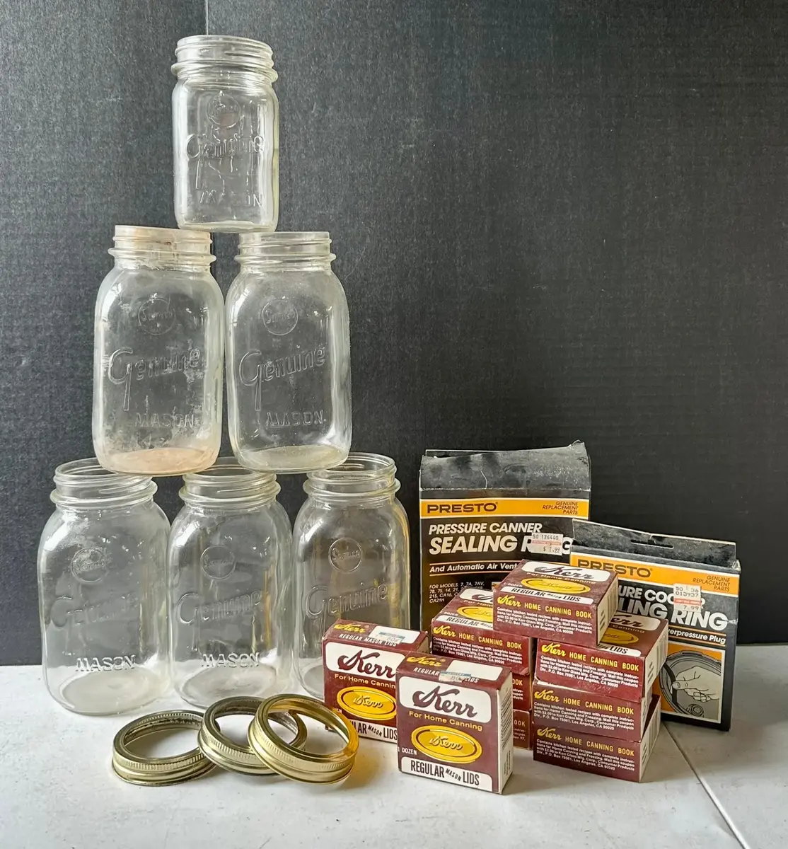 Vintage Samco Mason Jars and Various Canning Supplies