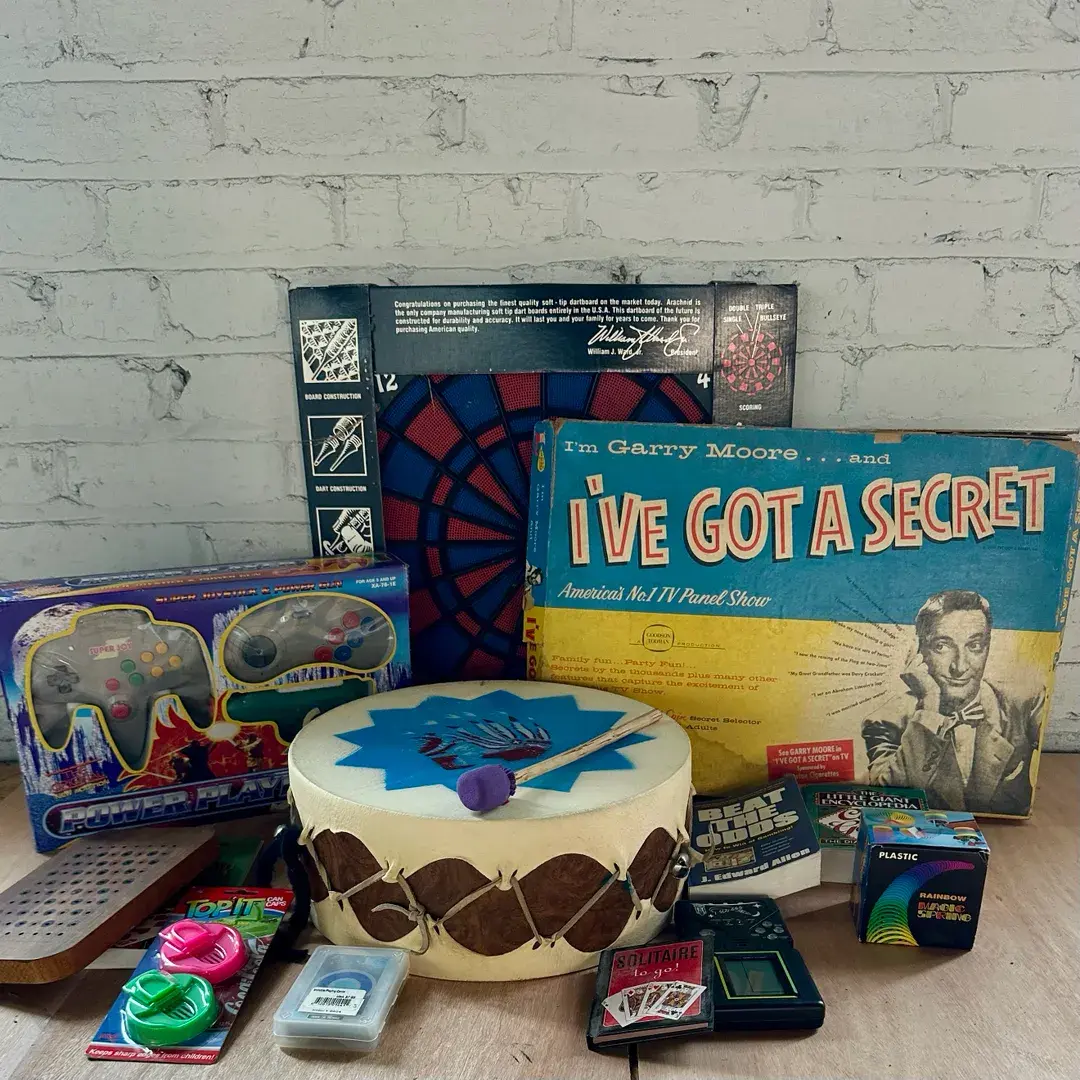 Video Game, Board Game Lot With Drum 