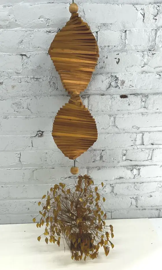 MCM Wood Wind Spinner w/ Copper Wire Tree