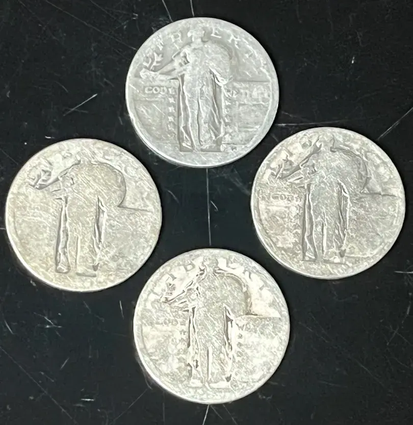 Standing Liberty Silver Quarters (4)