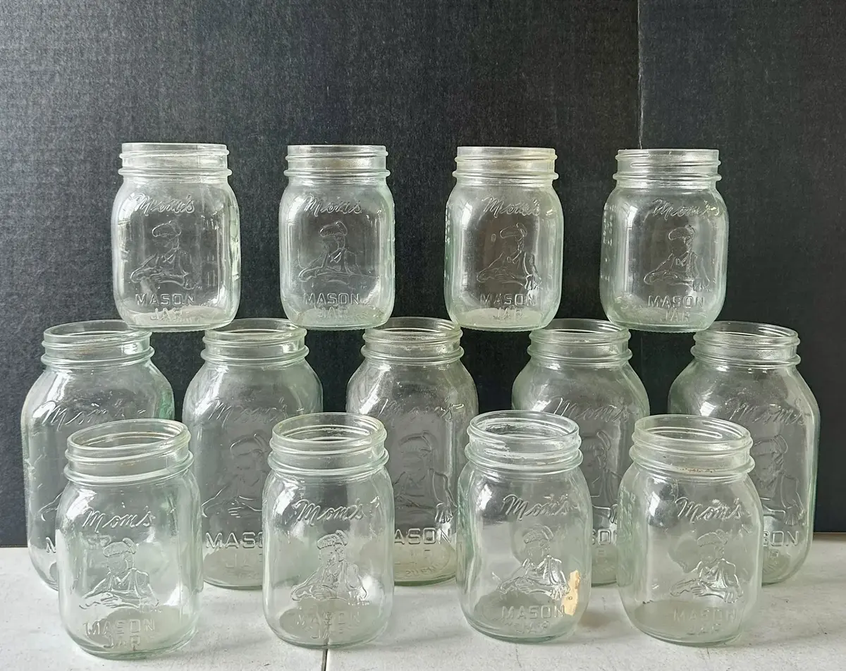 Vintage Mom's Mason Jars - Quart and Pint Sized