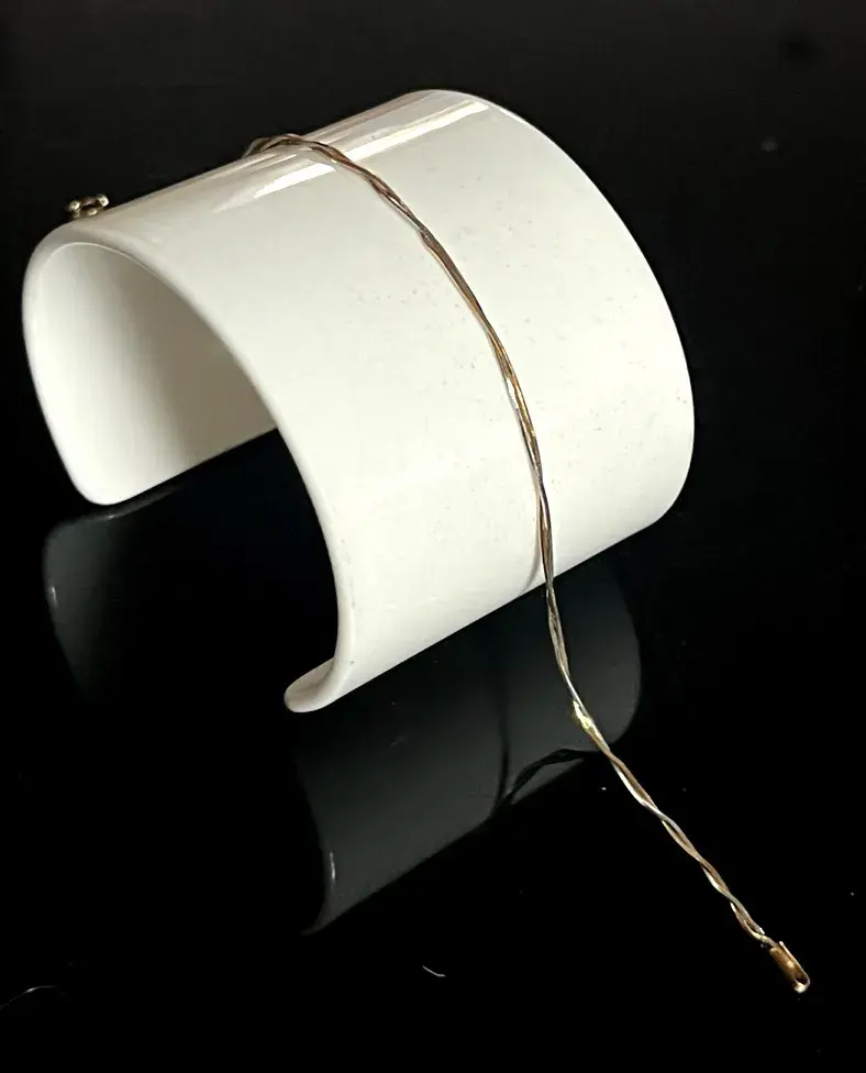 10K Two Tone Two Strand Twist Bracelet 
