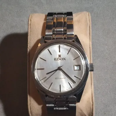 Vintage EDOX Automatic Date Stainless Steel Wristwatch 