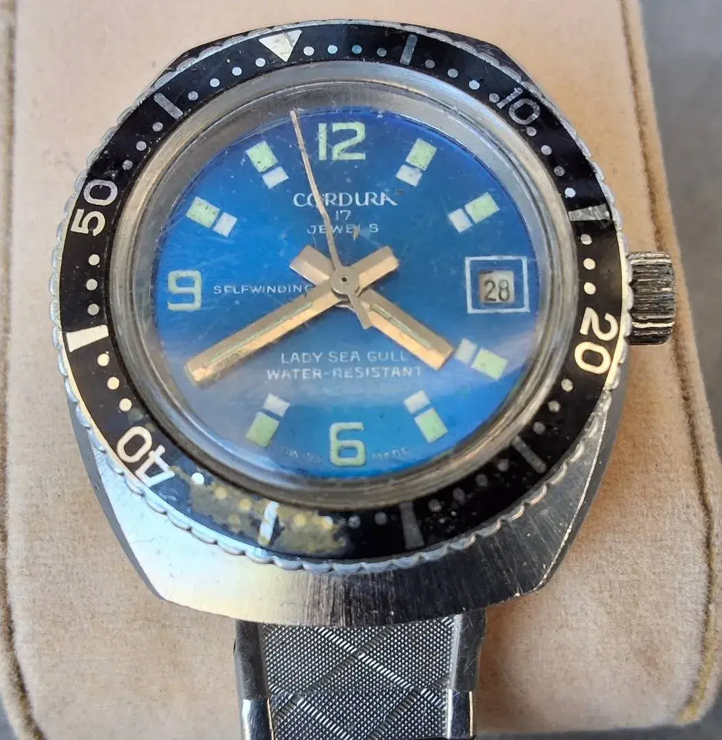 Vintage CORDURA Lady Sea Gull 17 Jewel Automatic Diver-Style Wristwatch 