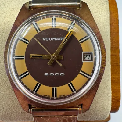 Distinctive Voumard 2000 Men’s Swiss Wristwatch with Two-Tone Dial