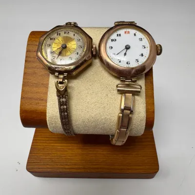 Pair of Antique Gold-Tone Women’s Wristwatches